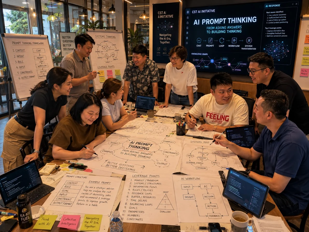 AI 提问思维工作坊中的伙伴交流