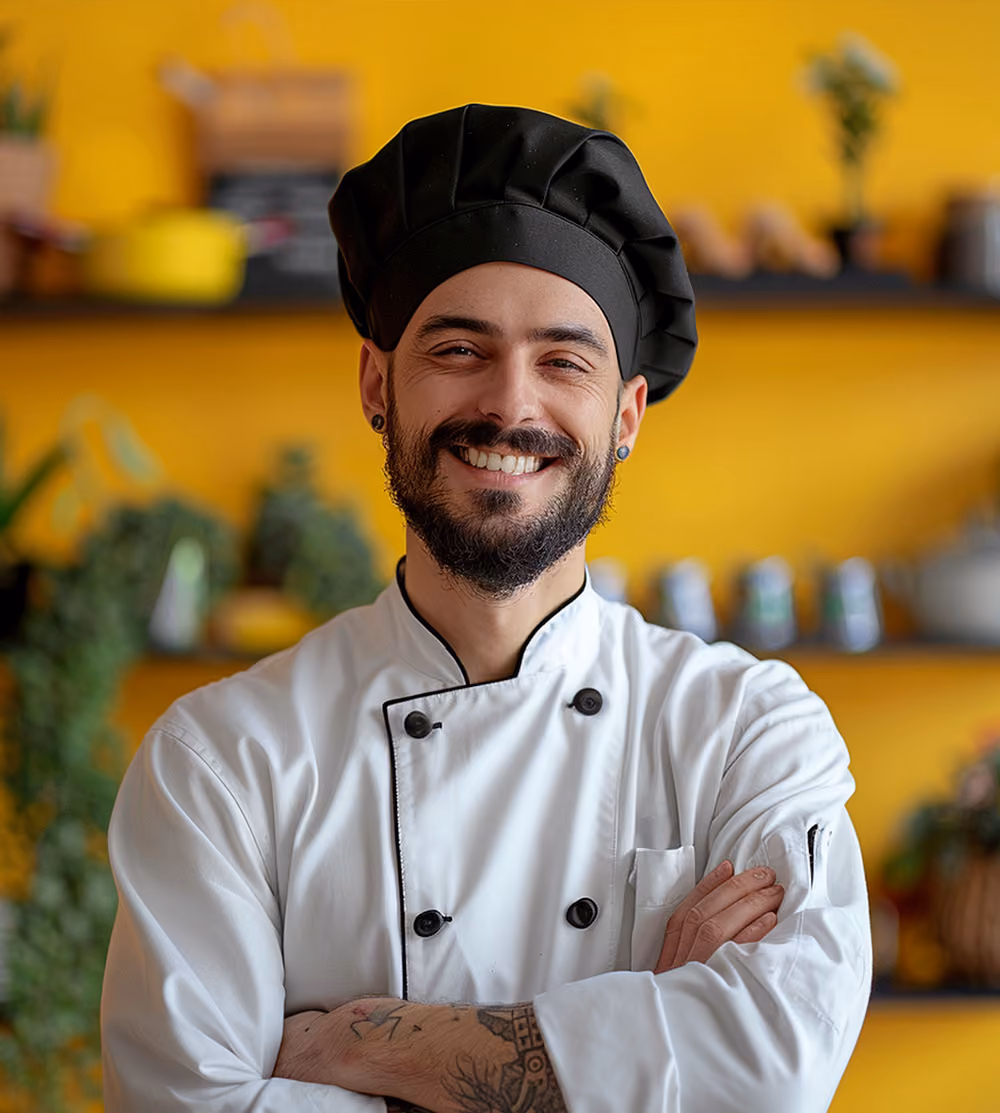 Chef con chaquetilla negra