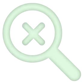 Magnifying glass icon with an 'X' inside, representing a search remove or clear function.