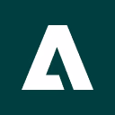 White stylized letter A on a dark green square background.