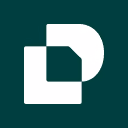 DocuSign logo consisting of two interlocking white shapes on a dark green background.