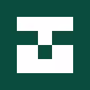 White geometric symbol resembling a capital letter T with a horizontal bar extending outward on a dark teal background.