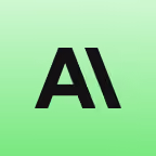Black stylized letters 'A' and 'I' on a gradient background from light green to bright green.