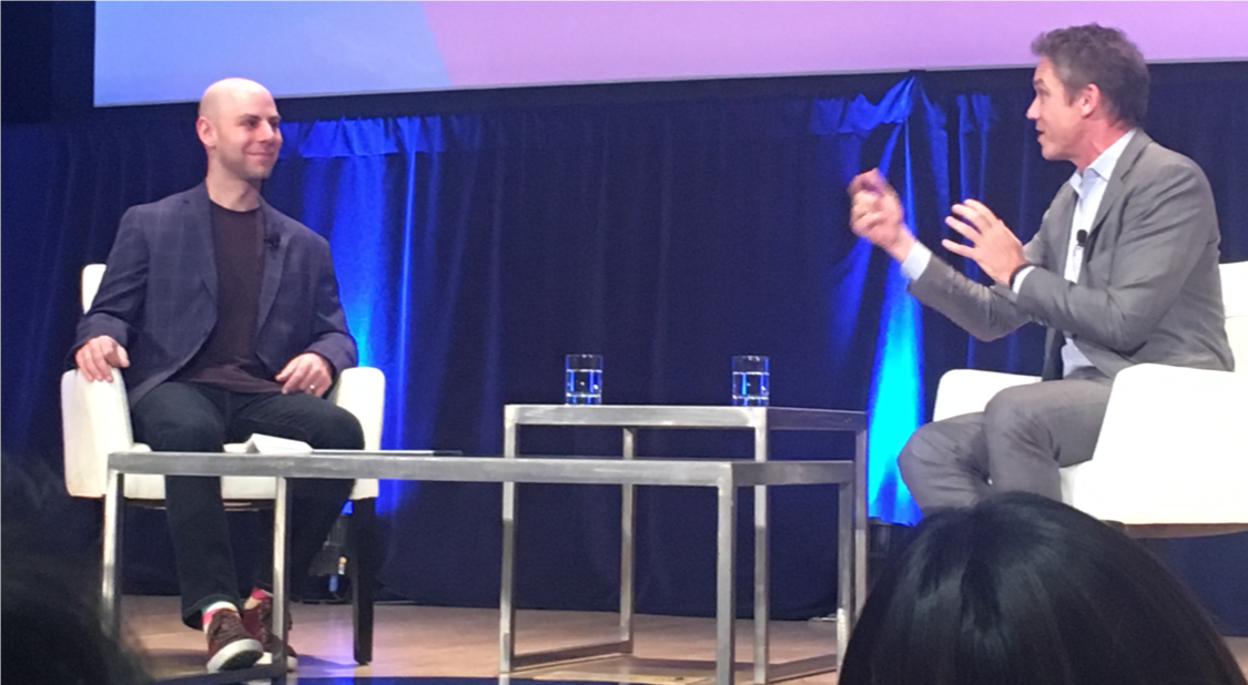  Adam Grant and Marcus Buckingham during their absorbing tête-à-tête at Wharton PAC 19 