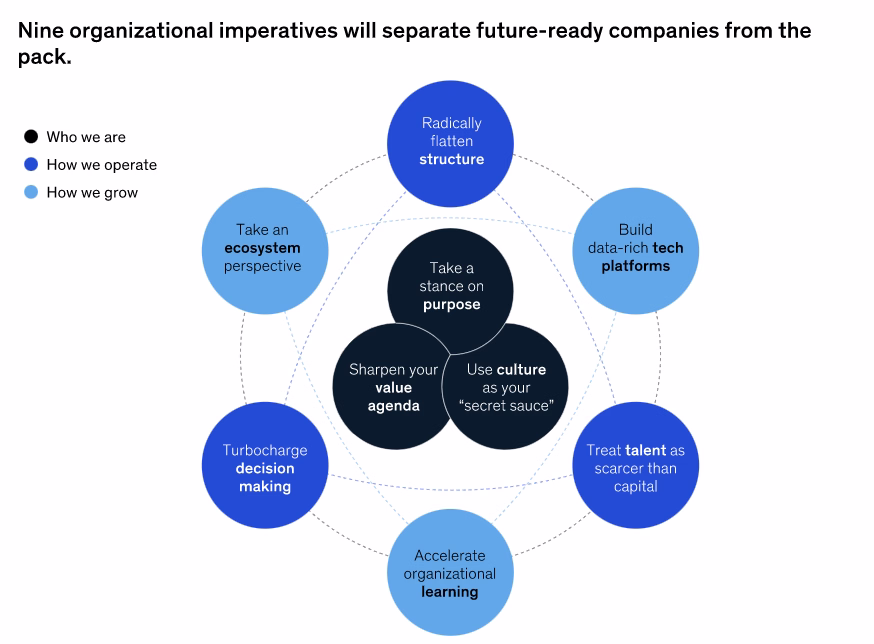 FIG 4: Nine organizational imperatives will separate future-ready companies from the pack (Source: McKinsey)