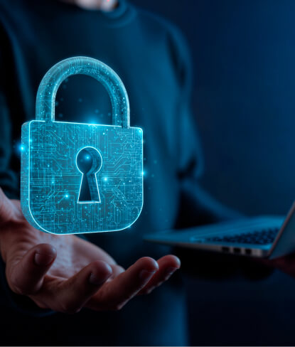 Illustration of a digital padlock representing data protection