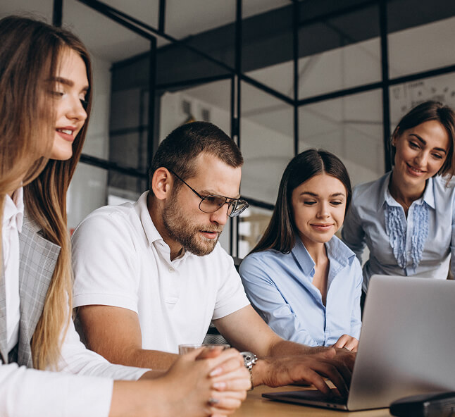 ITDATA team collaborating on a project