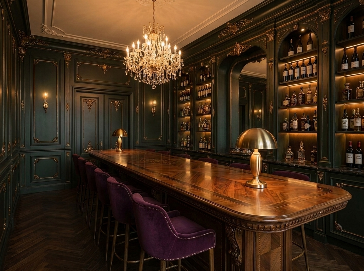 Elegantes Restaurant-Interieur (Visualisierung gem. Bauprojekt)
