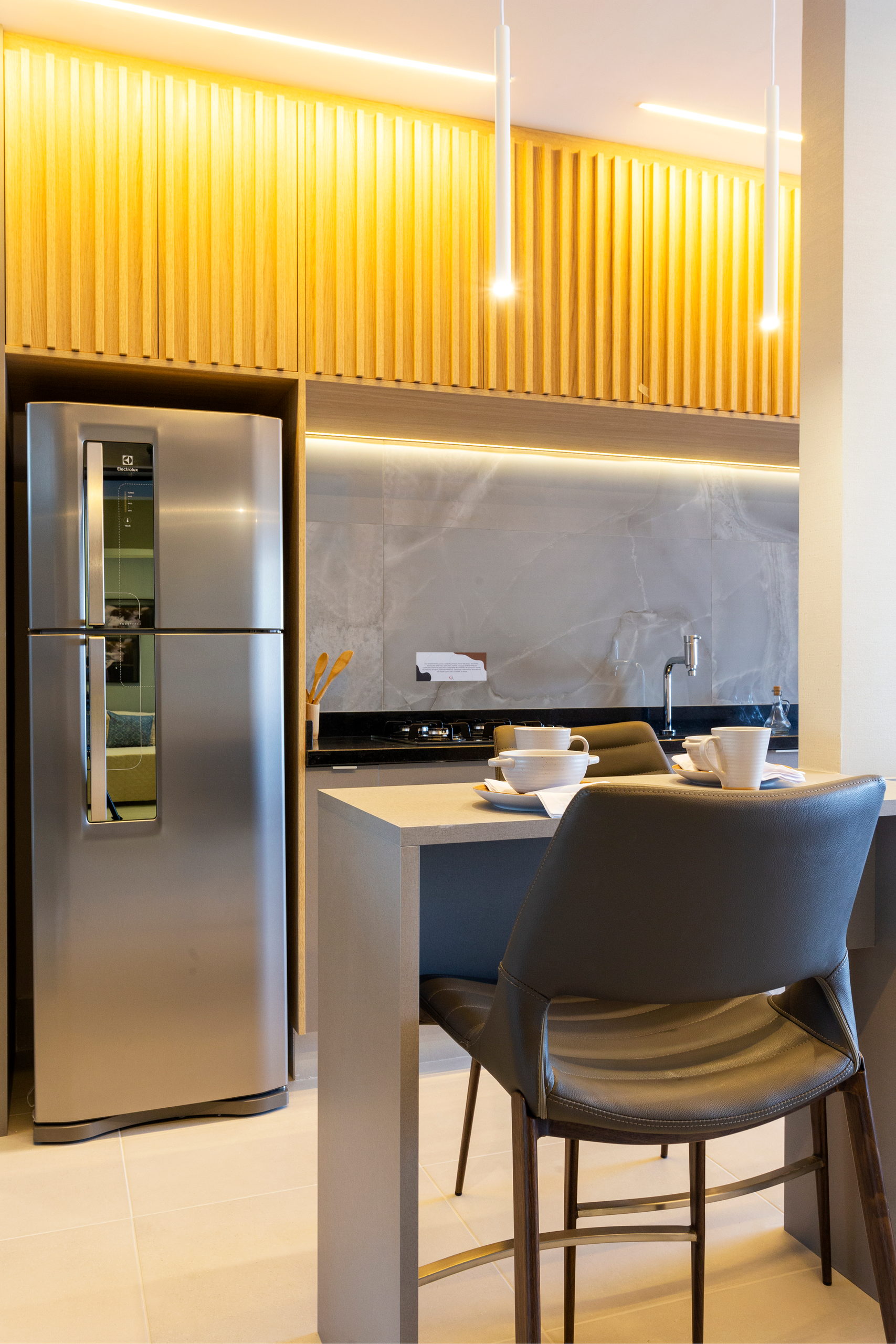 Cozinha integrada ao living