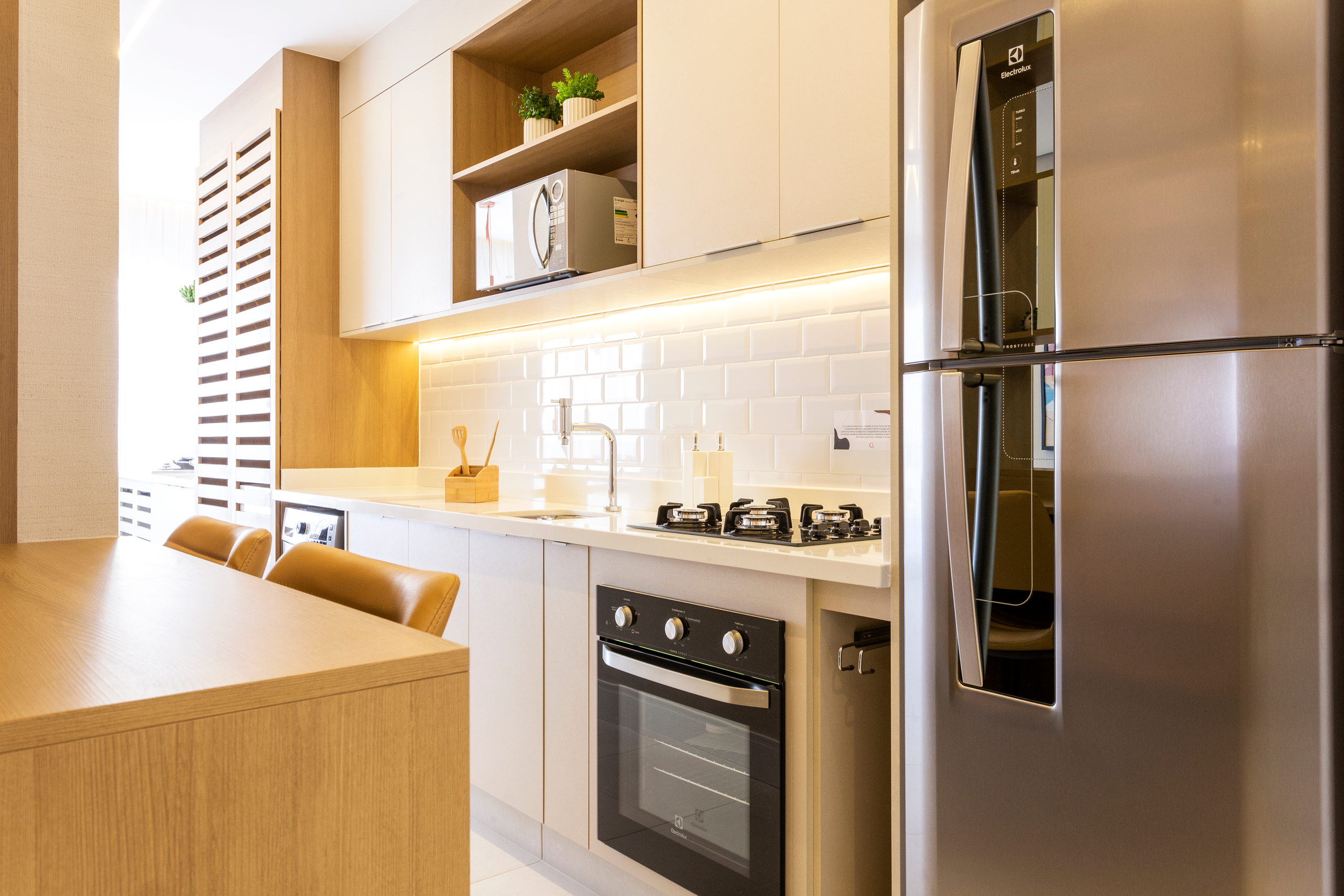 Cozinha integrada ao living