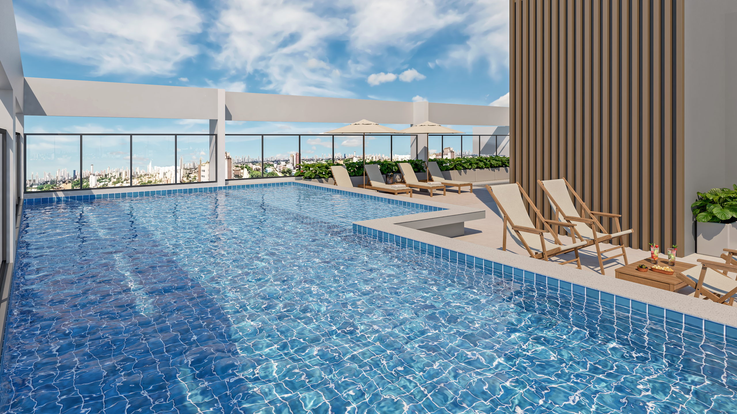 Piscina do rooftop do Cavour 439, empreendimento da Cordoba na Vila Prudente