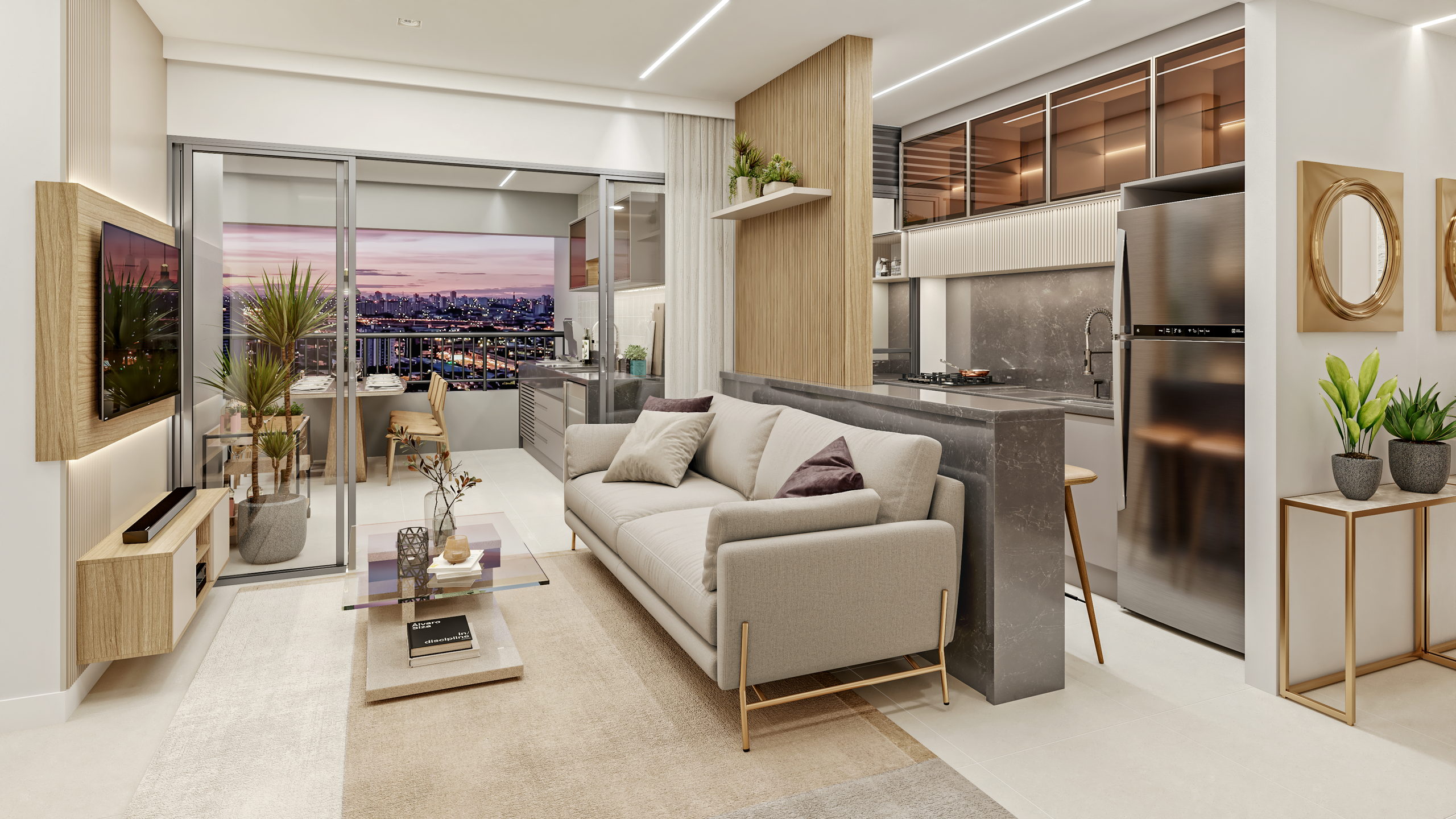 Living do apto. de 83m²