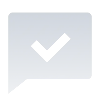 Black pixelated checkmark on a light gray background.