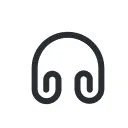 Minimalist black line drawing resembling the shape of a stylized horseshoe or loop.