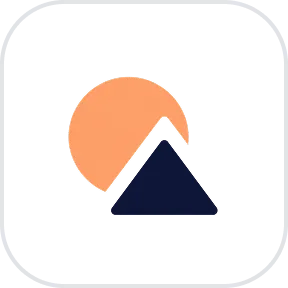 Orange circle partially overlapping a dark blue triangle on a black background.