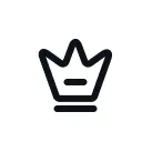 Minimalist black crown icon with a horizontal line in the center and base line beneath.