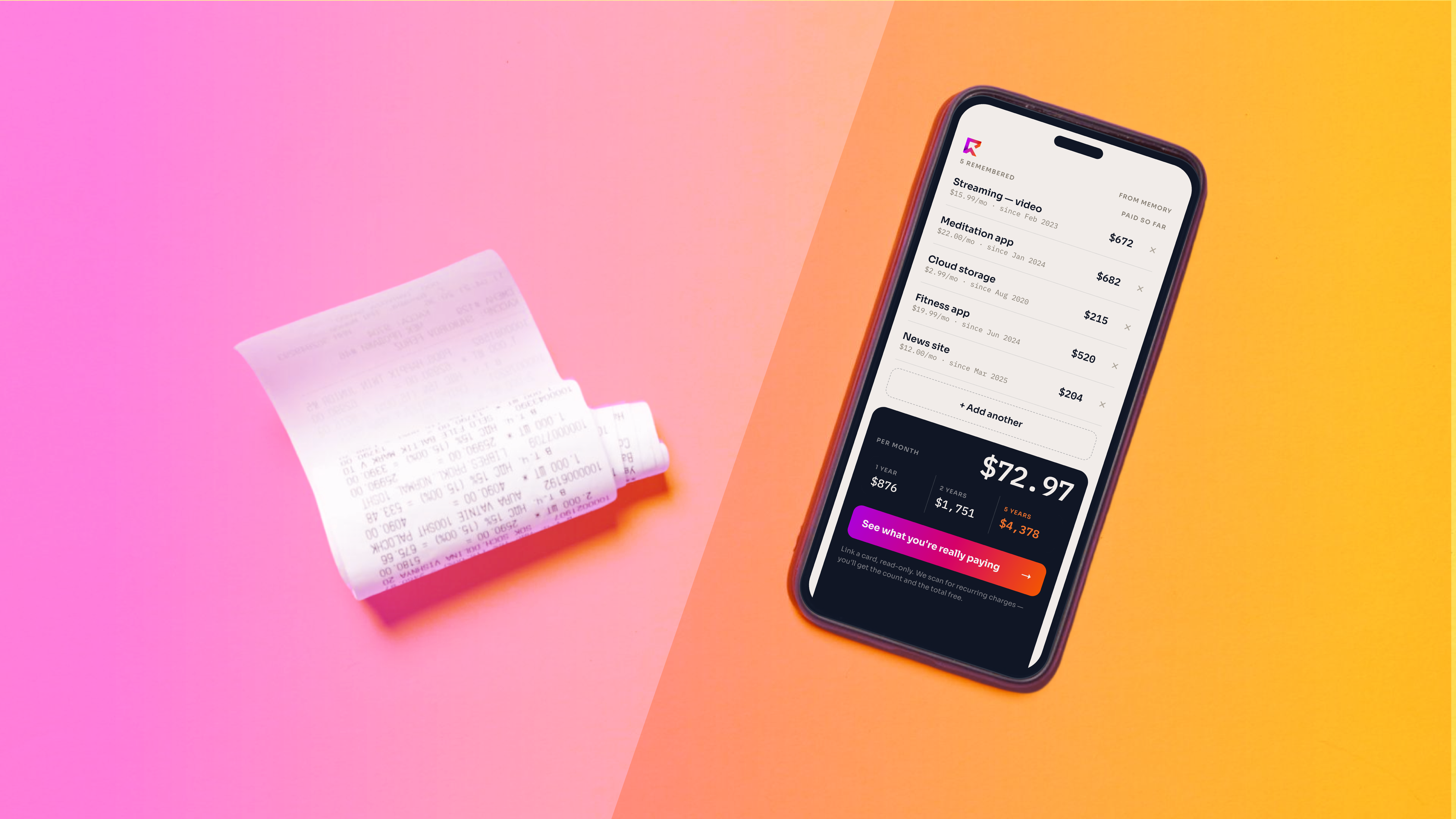 Rivoke customer reviewing subscription audit results on mobile