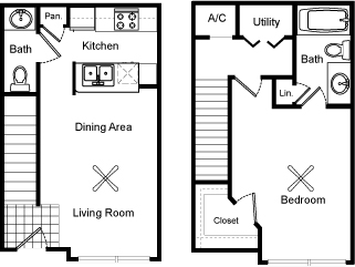 1 Bedroom floor plan layout