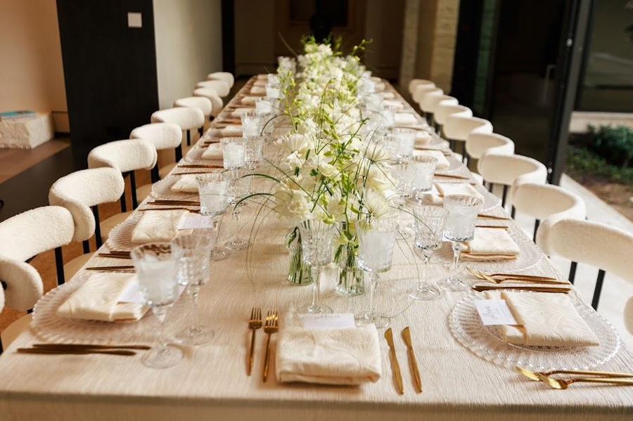 Private dinner event styling by POSH Rentals