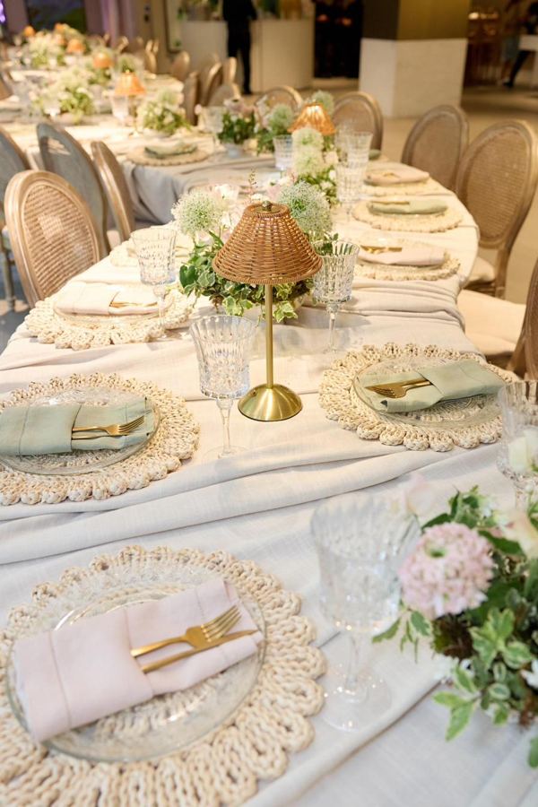 Natural harmony dinner tablescape by POSH Rentals