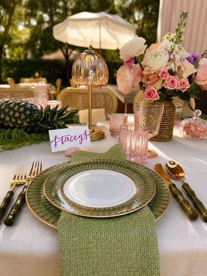 Outdoor garden lunch celebration by POSH Rentals