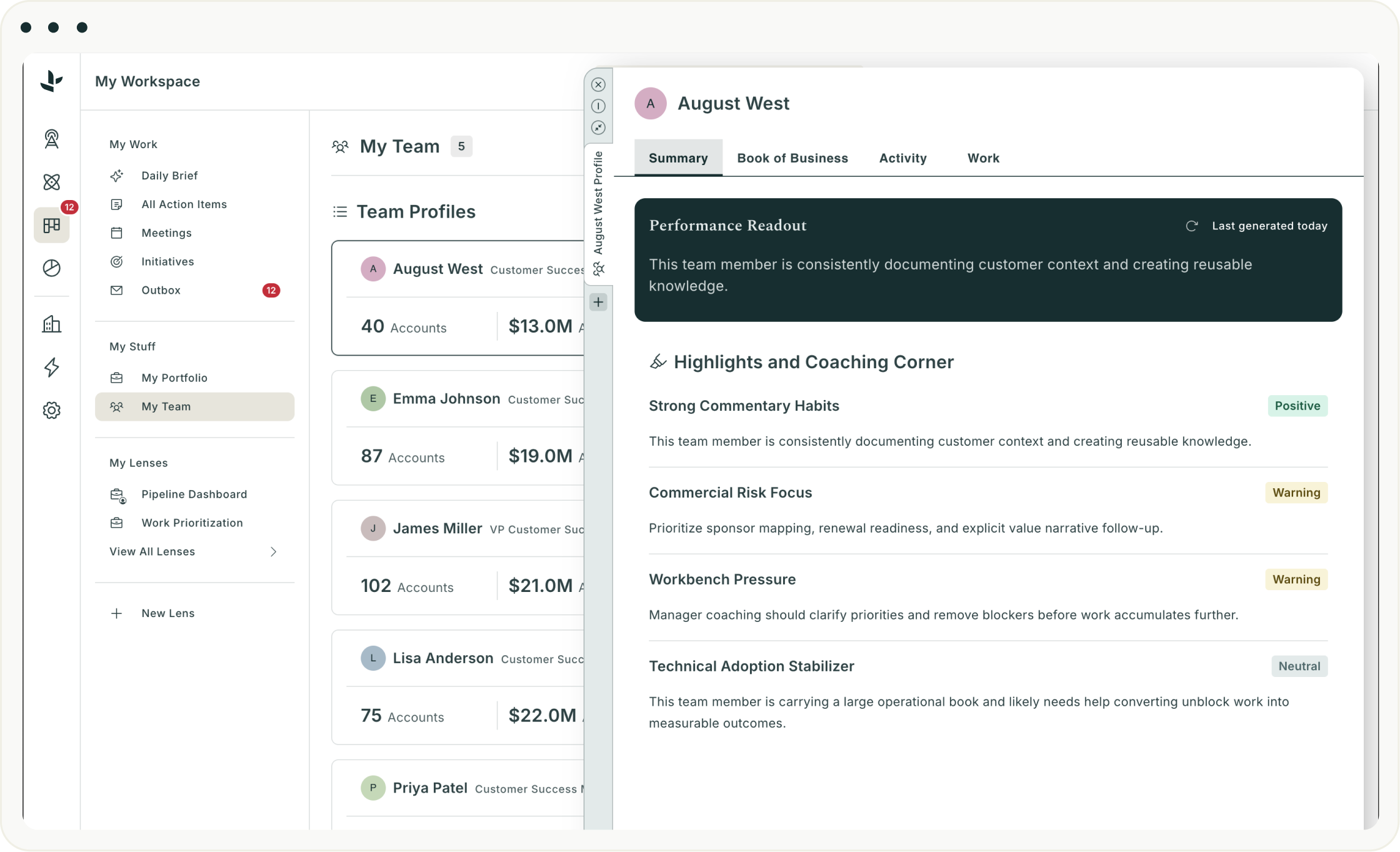 Odie Living Narrative Index — Unison Standard Health Model dashboard