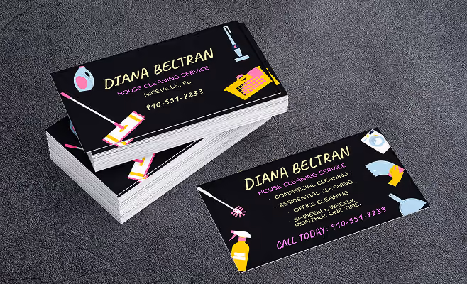 Diana Beltran House Cleaning business card design thumbnail