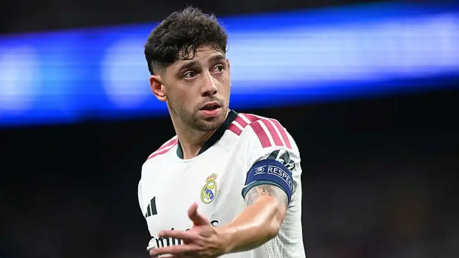 Federico Valverde in a white Real Madrid shirt