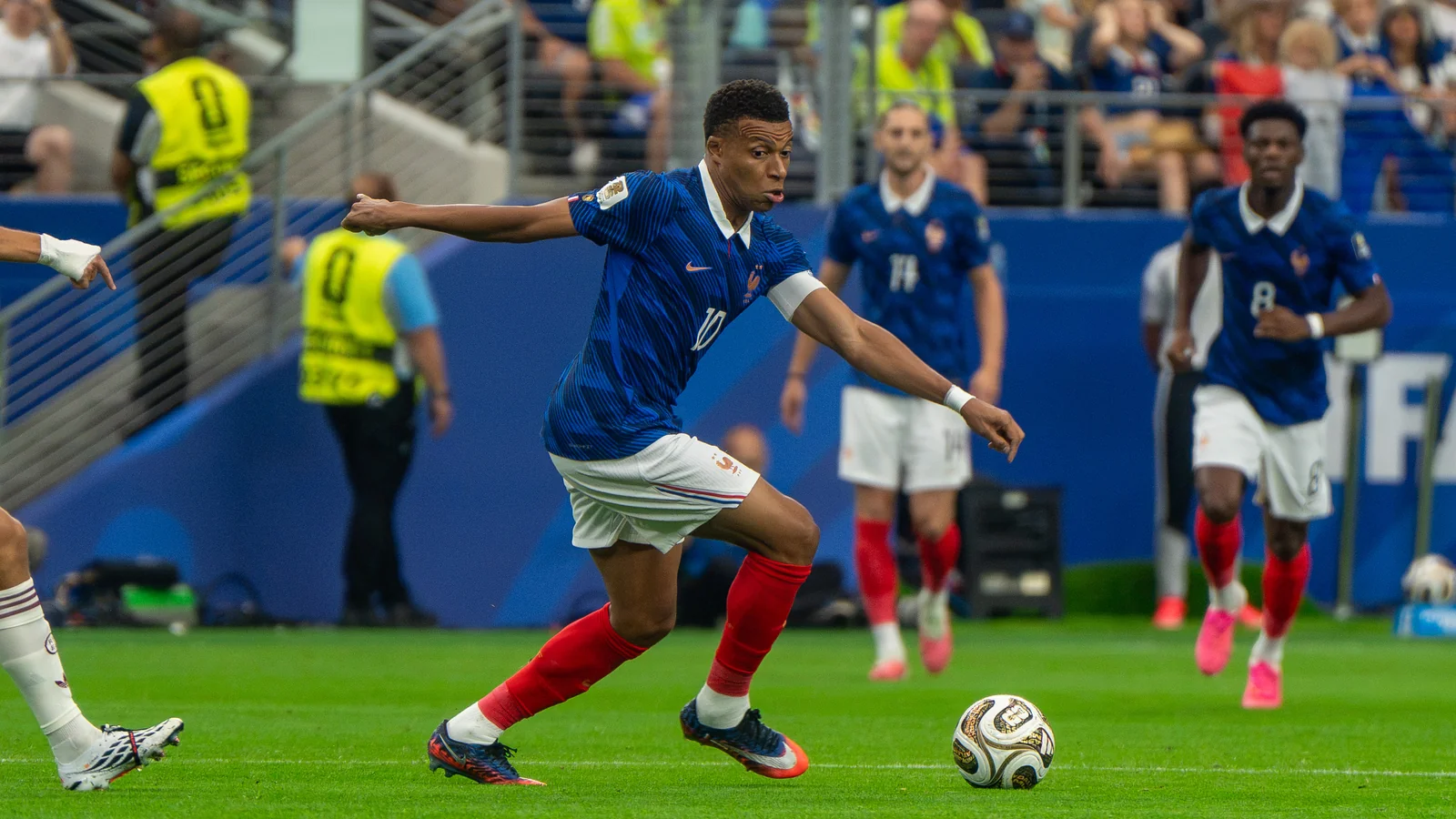 Kylian Mbappe in a France jersey