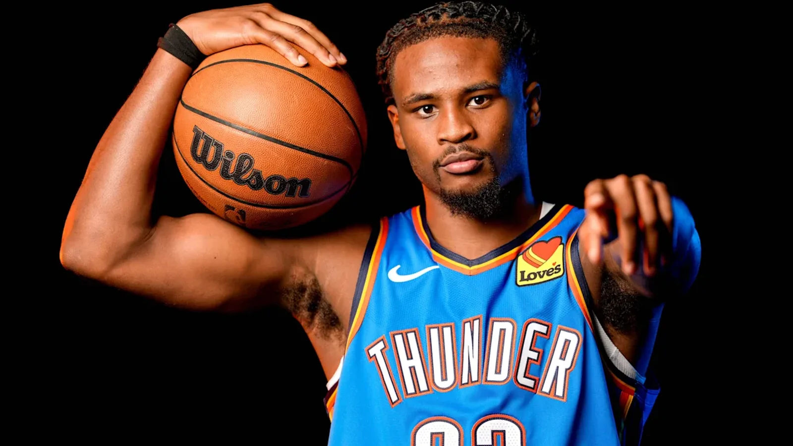 Cason Wallace in a Thunder jersey