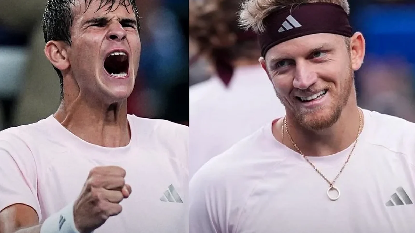 Two Spanish tennis players pictured side by side ahead of the Shanghai Masters final.
