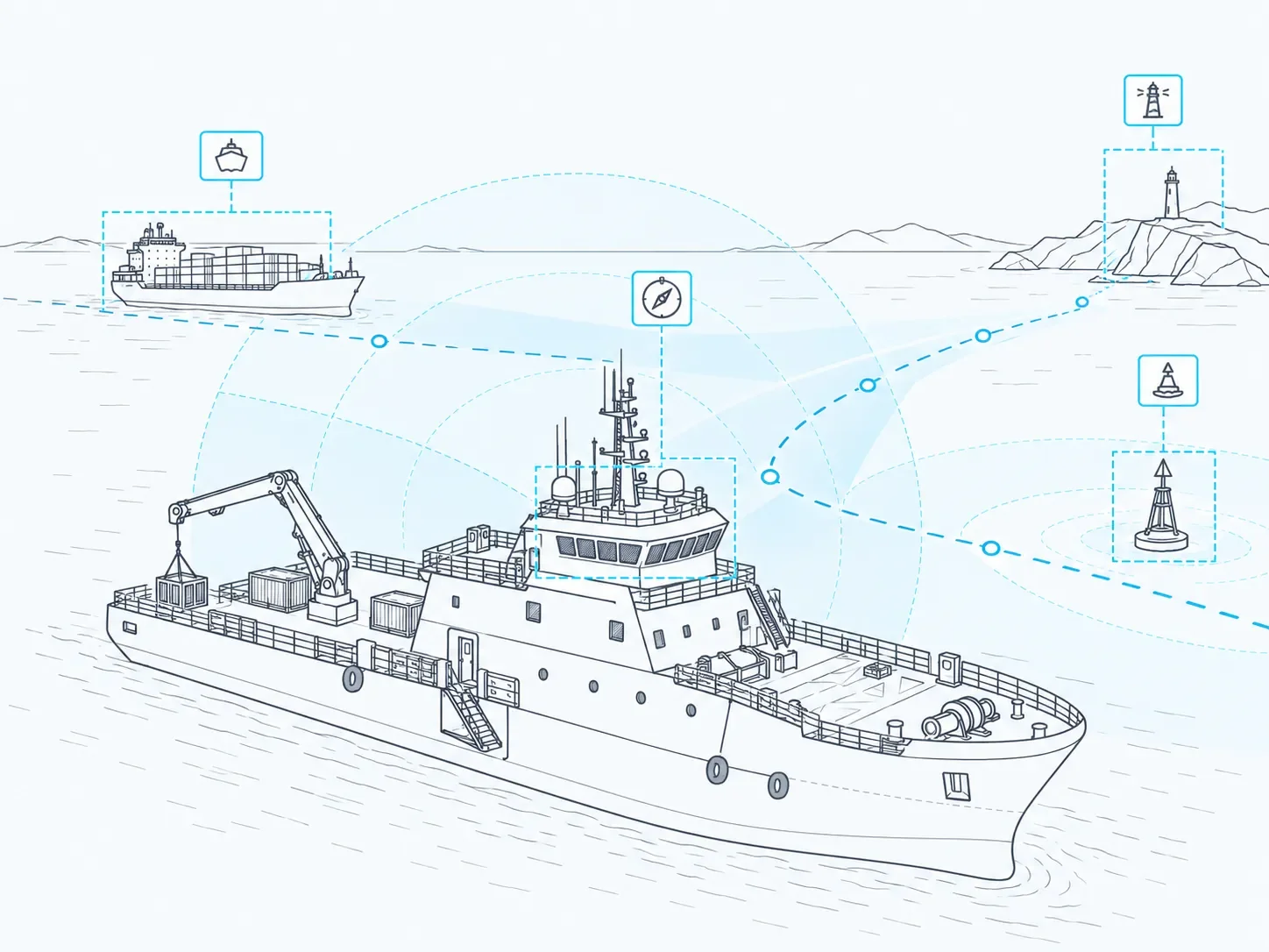 SeaVault bridge and navigation review illustration
