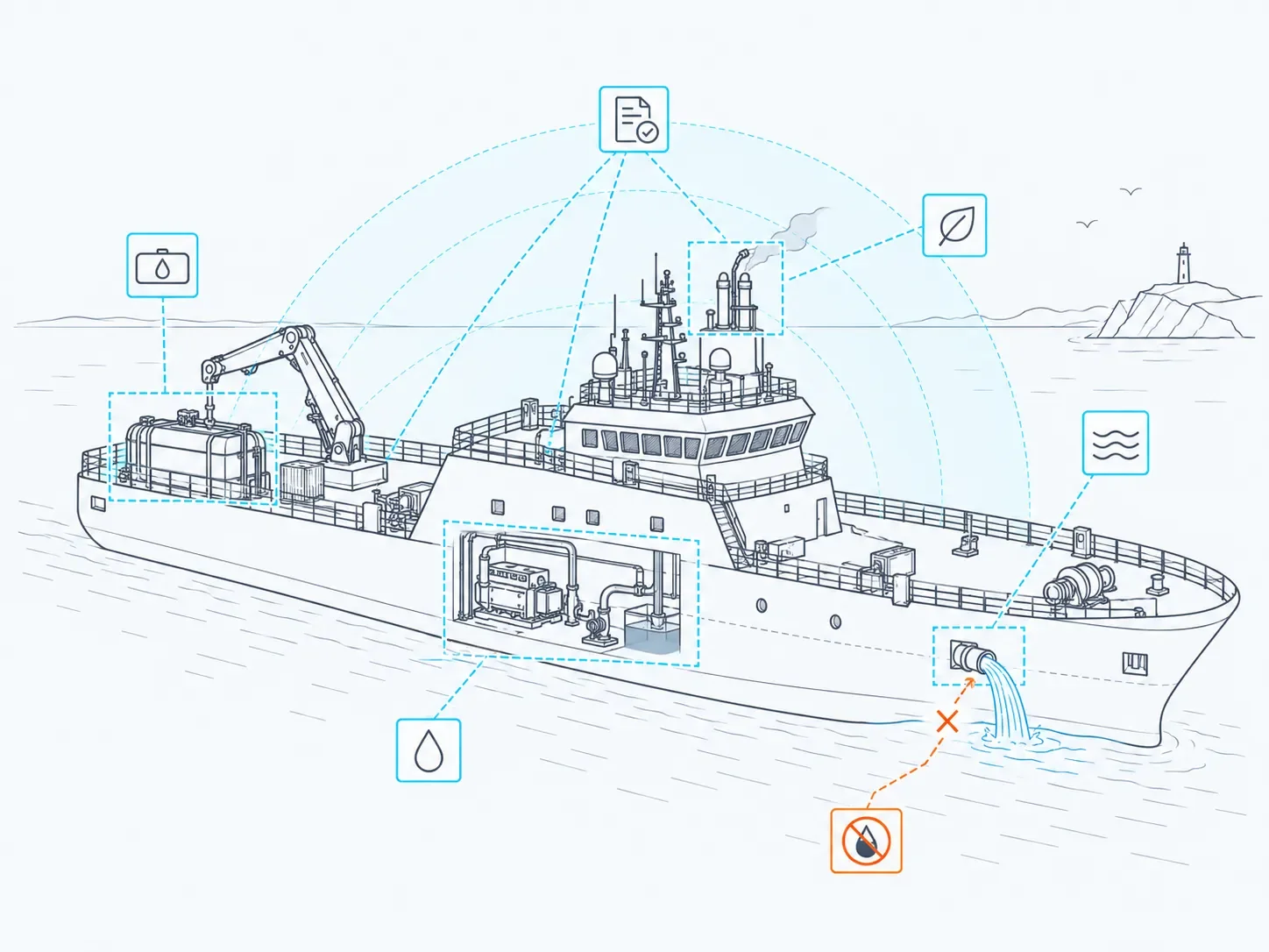 SeaVault MARPOL compliance review illustration