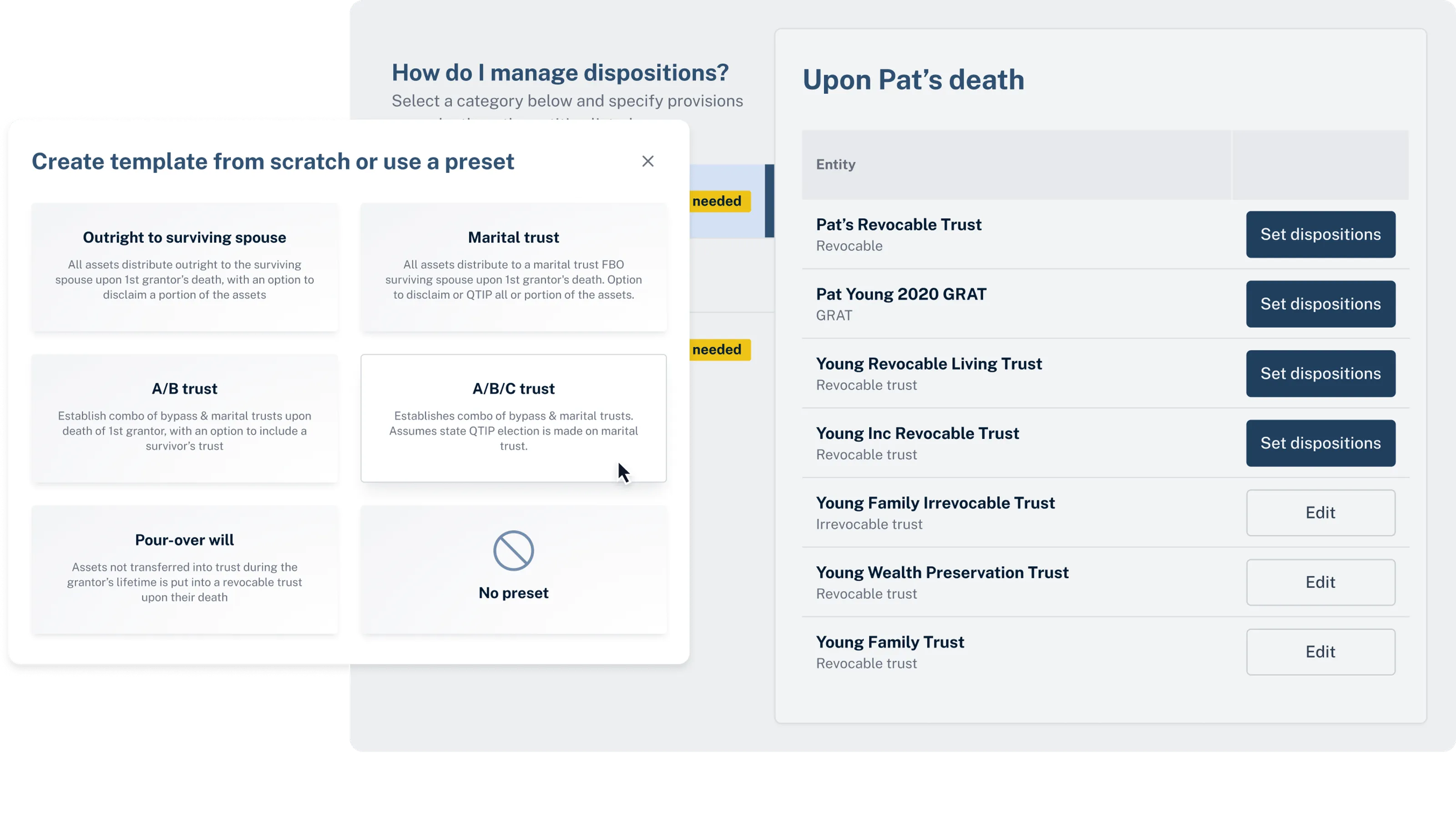 Choose from common distributions patterns or create your own template