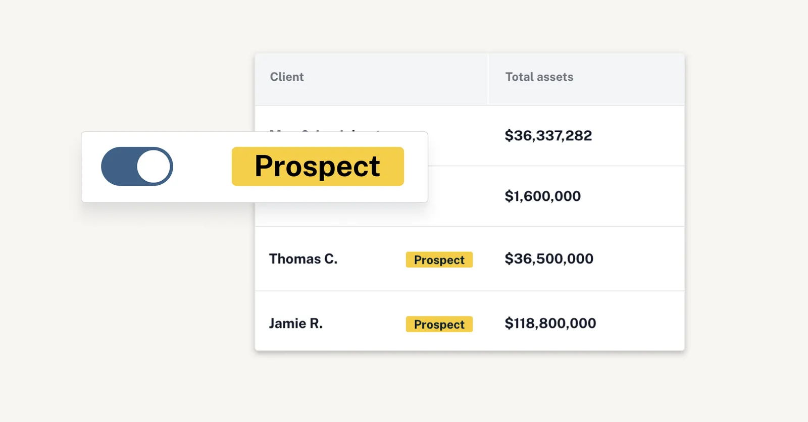 Luminary for prospecting clients
