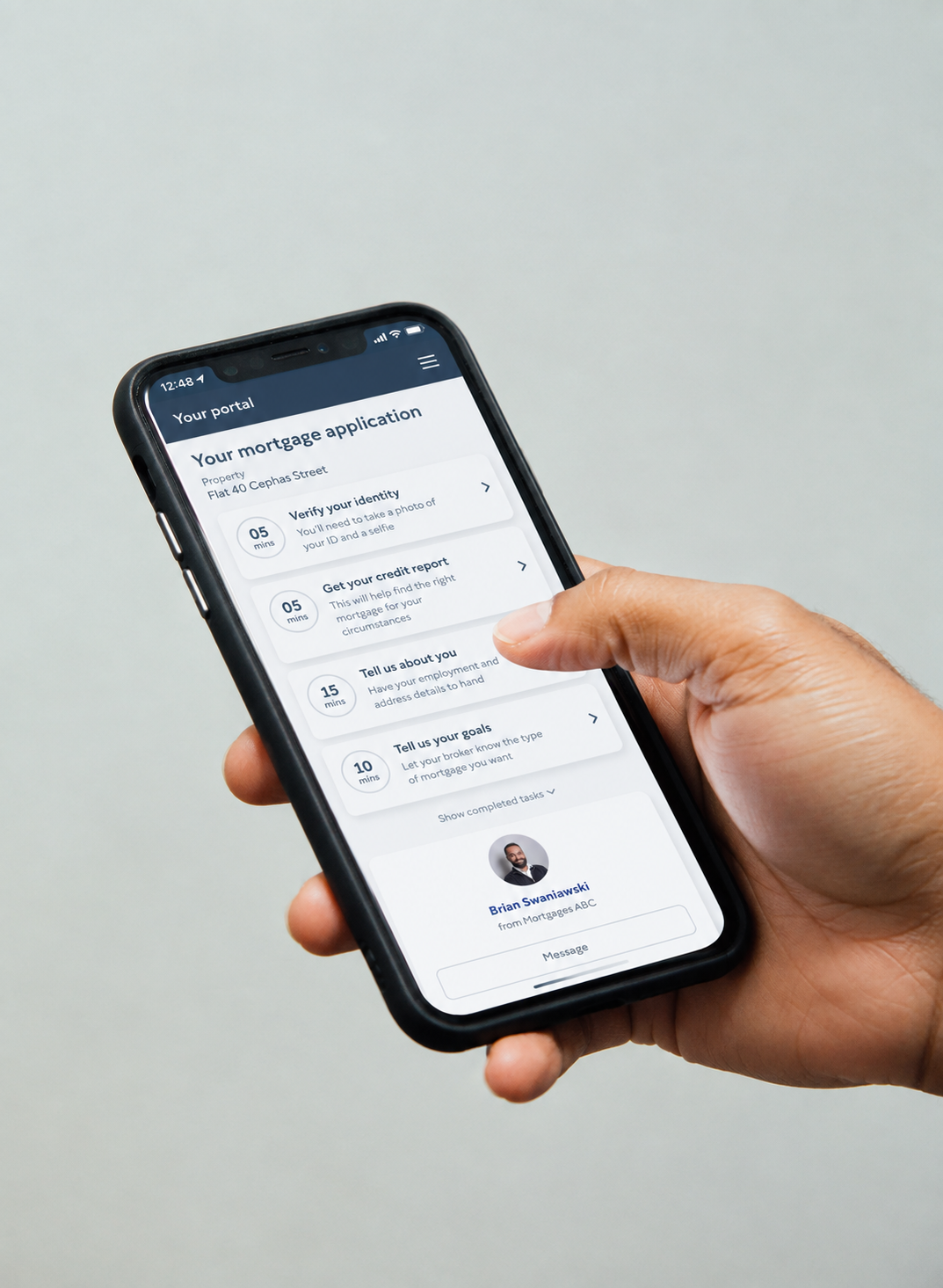 Acre's client portal on mobile