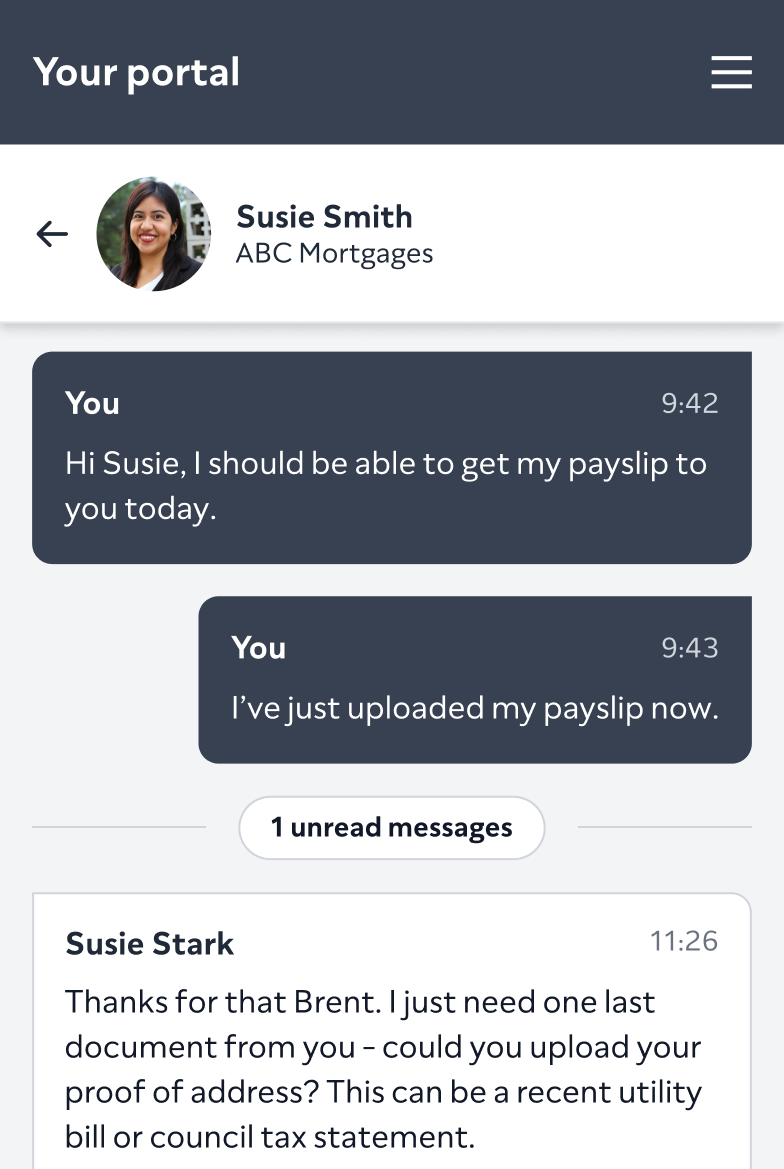 Secure client messaging in Acre's client portal