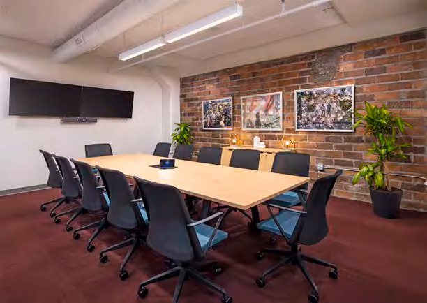 Chroma conference room with historic windows