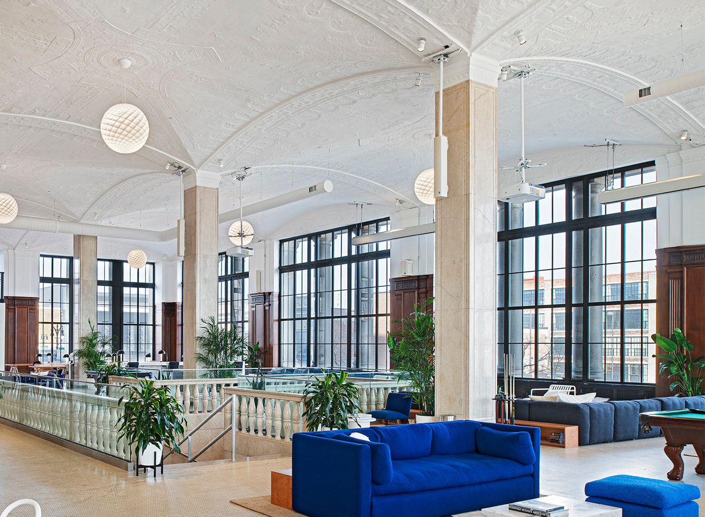 6001 Cass Avenue conference room with historic windows