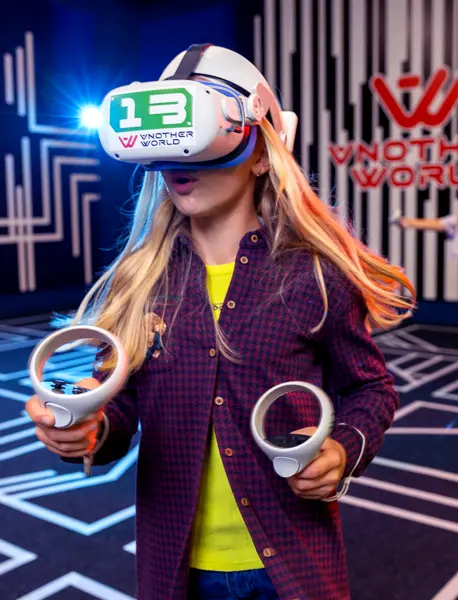 Team celebrating during a free-roam VR session