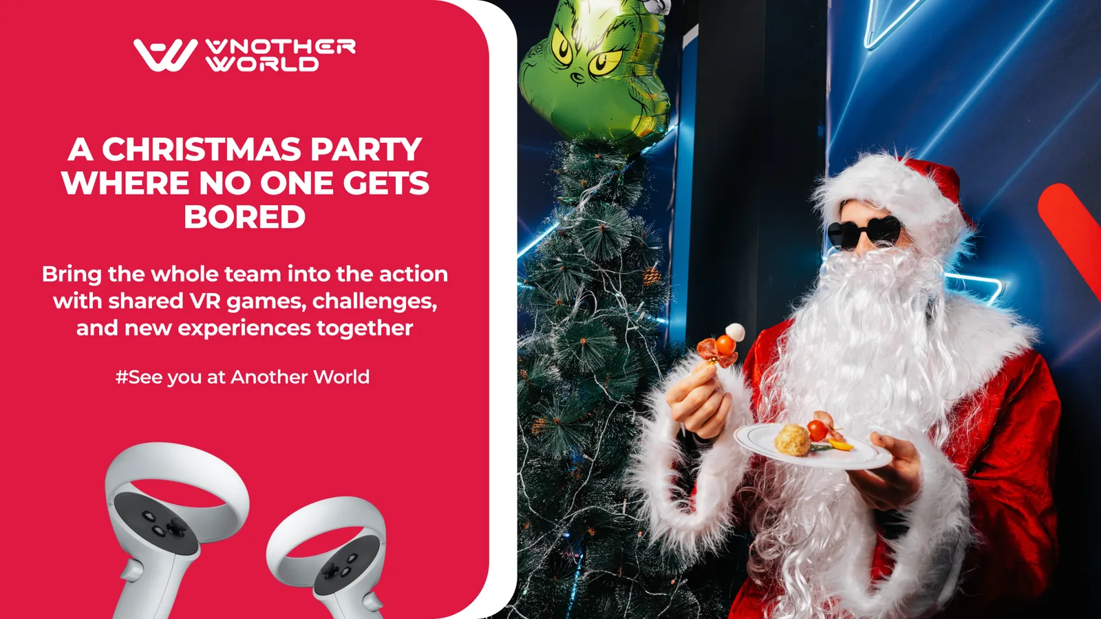 Christmas office party promotion from Another World VR North York