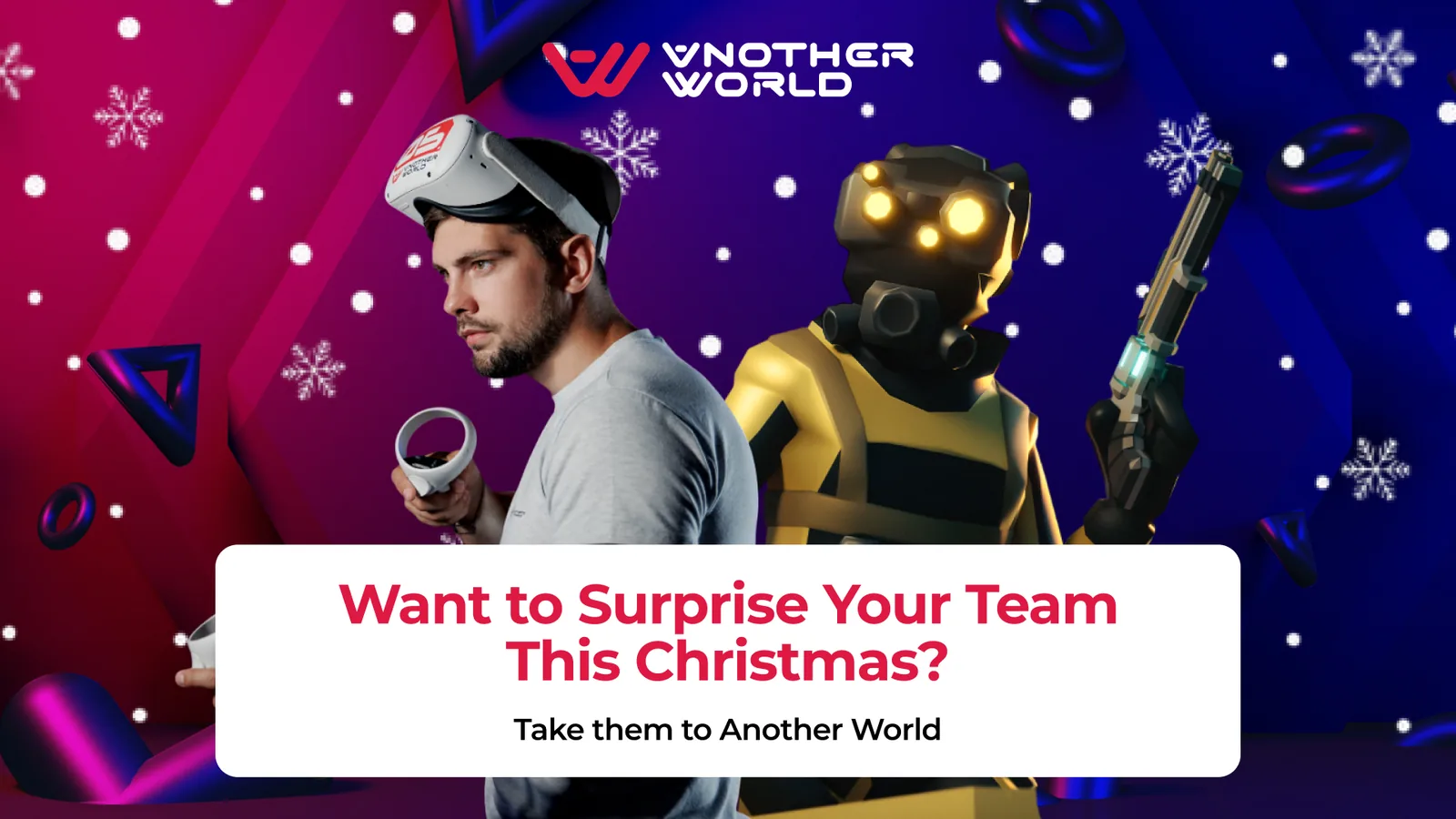 Christmas office party promotion from Another World VR North York
