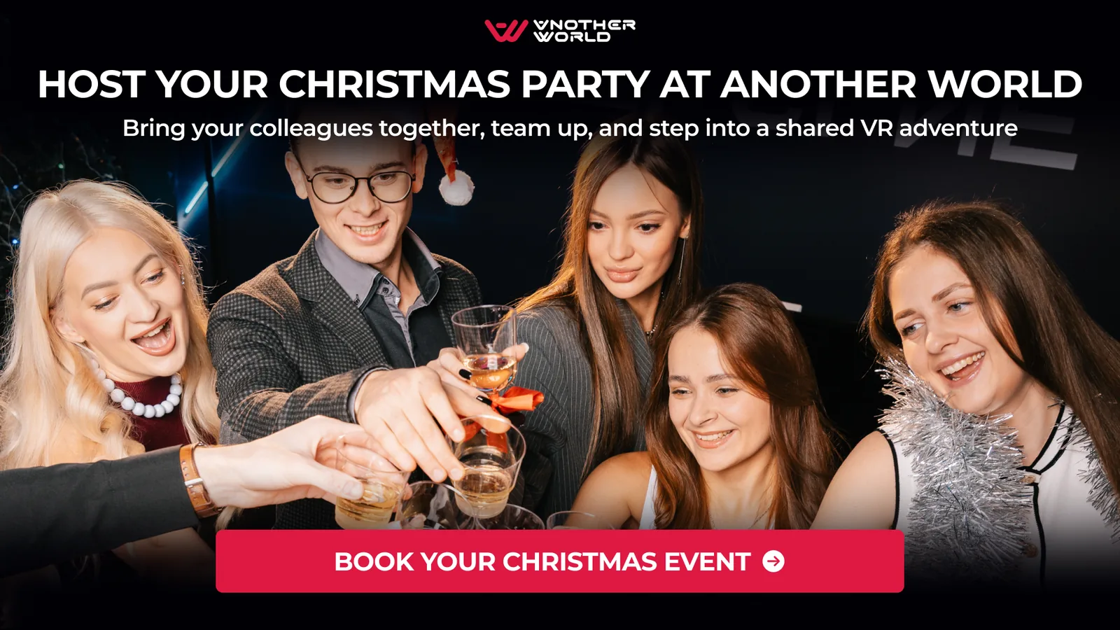 Christmas office party promotion from Another World VR North York