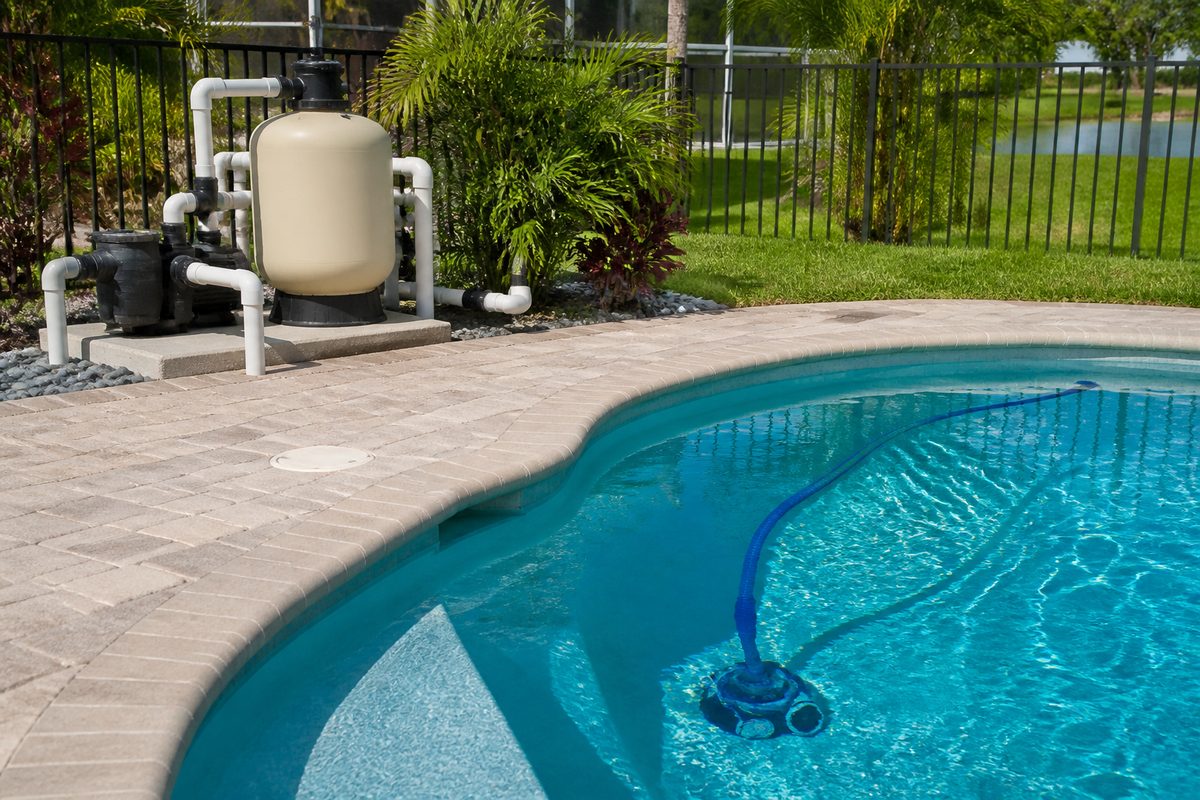 Pool vacuum and equipment pad