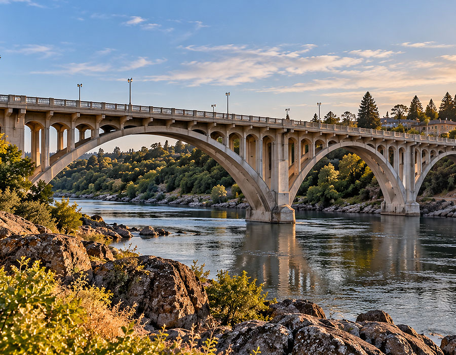Historic Rainbow Bridge in Folsom, CA, home to Saign Law's family law office