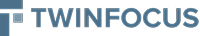 TwinFocus company logo with blue text and a stylized square icon to the left.