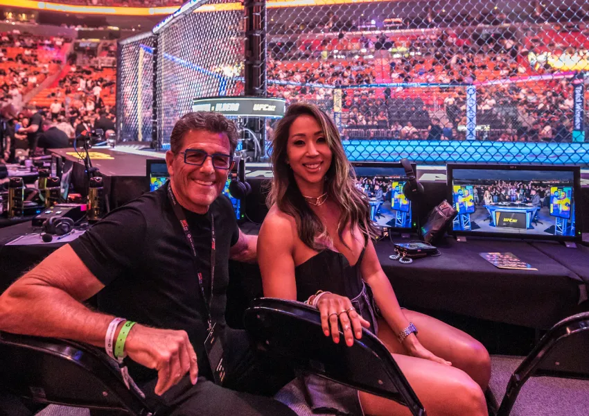 UFC VIP guests cage-side at a live event