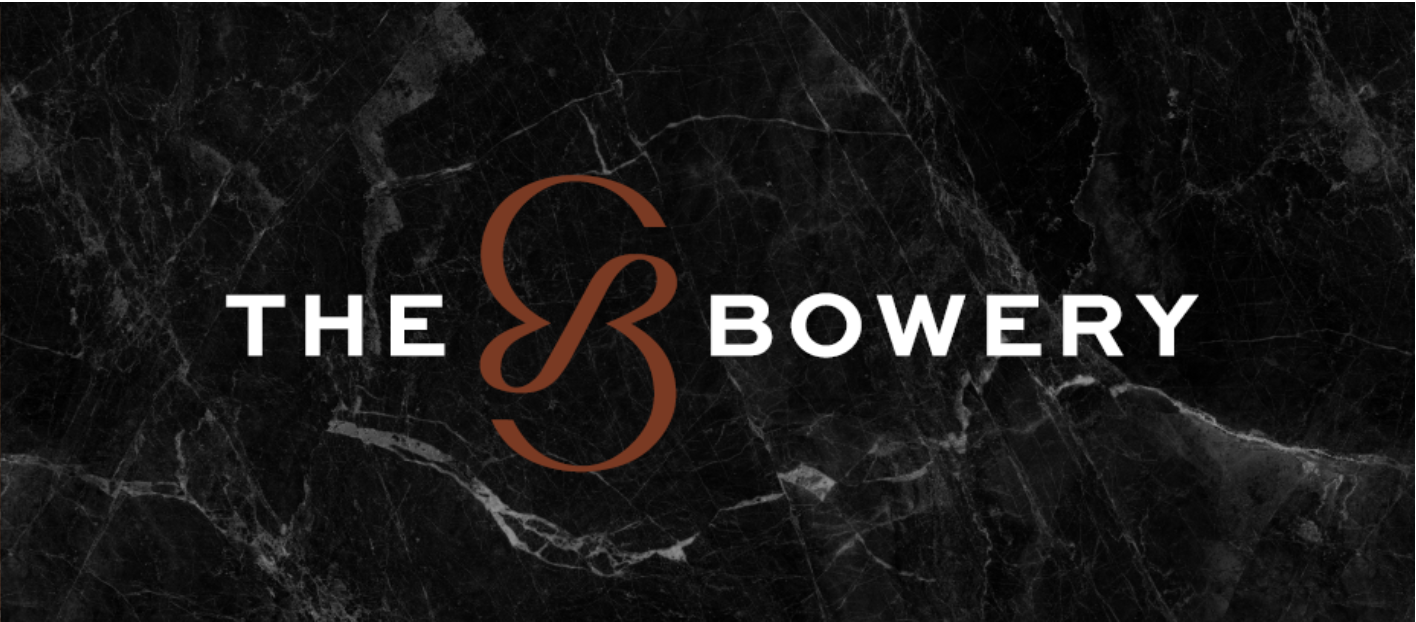 Black marble background with property logo