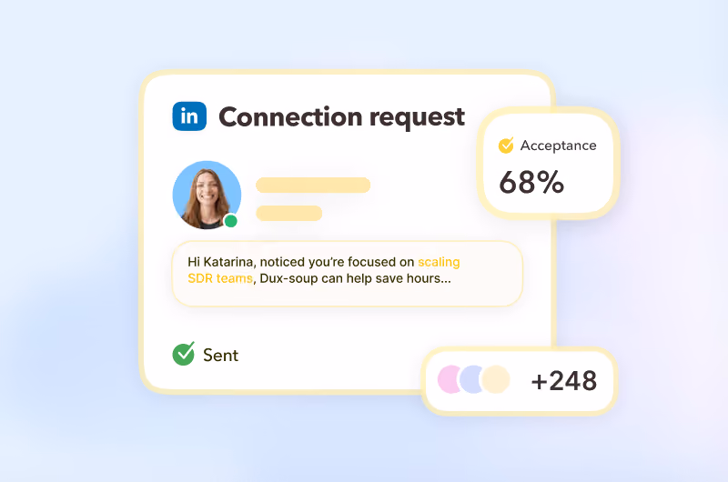 STACKED sending personalized LinkedIn connection requests and tracking acceptance rates