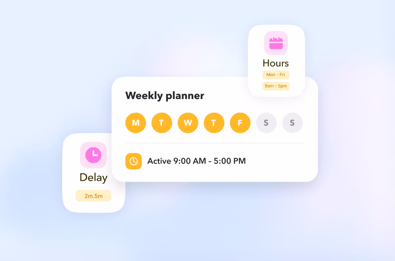 STACKED scheduling LinkedIn outreach with custom active hours and delays